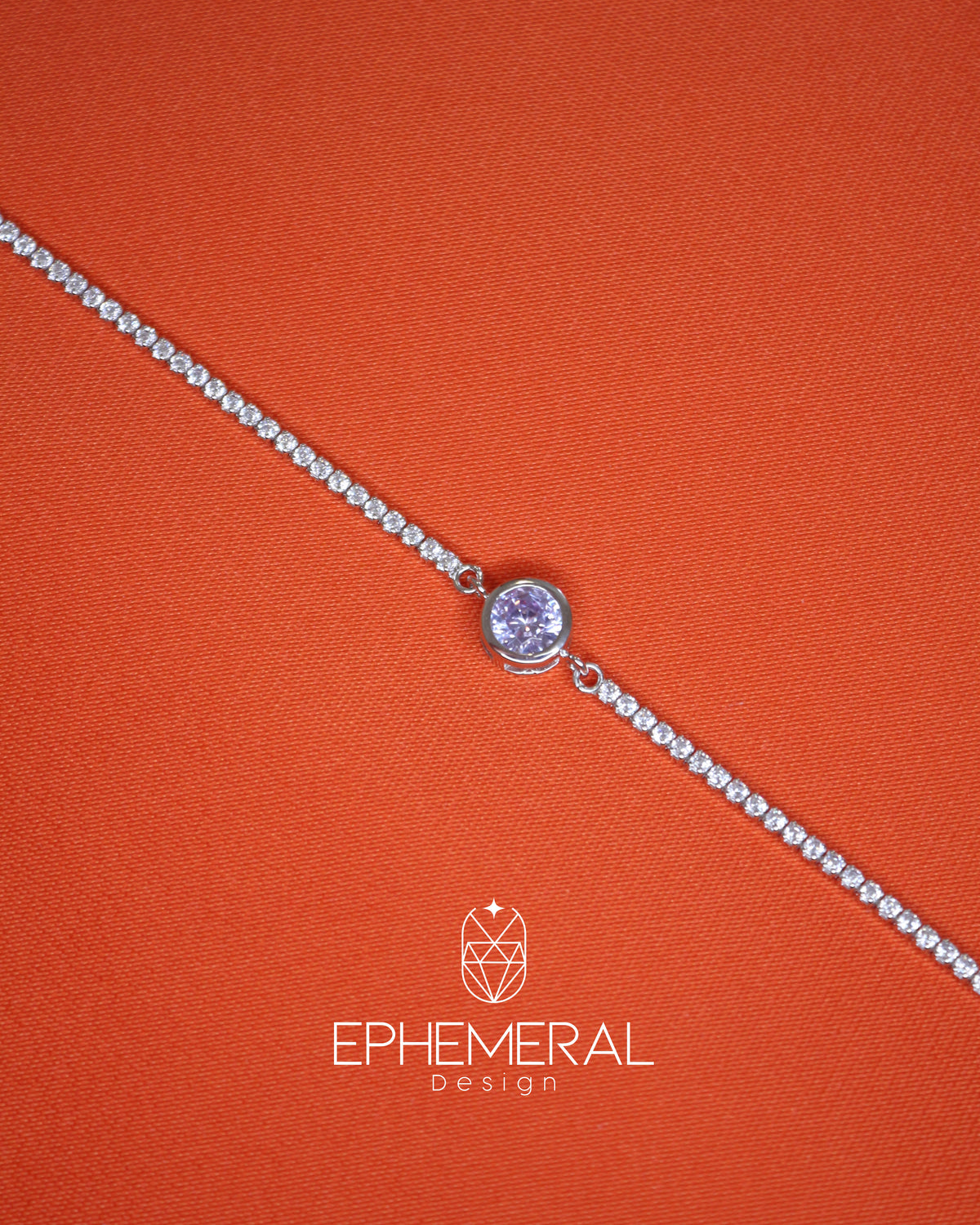 Pulsera con de zirconia morada