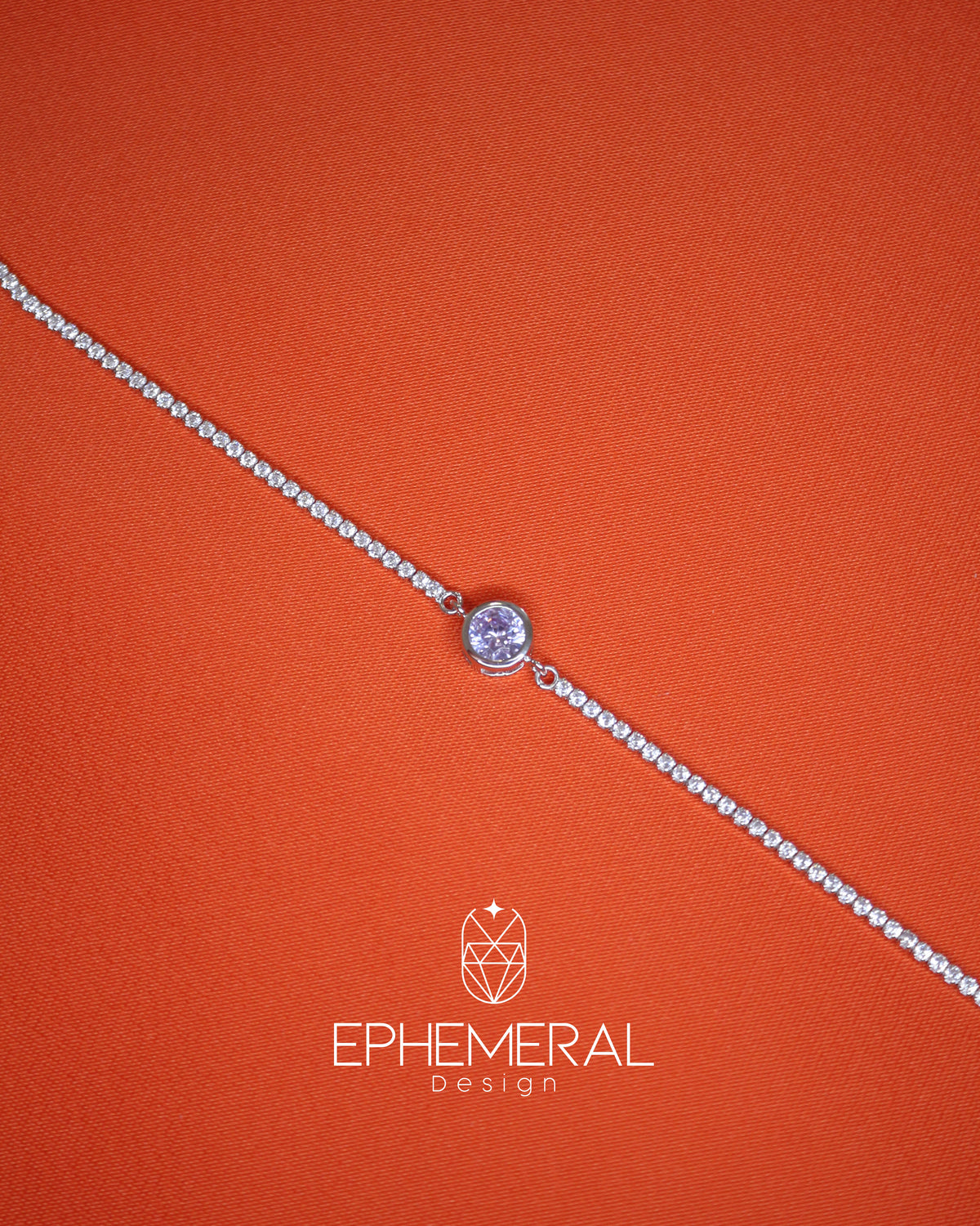 Pulsera con de zirconia morada