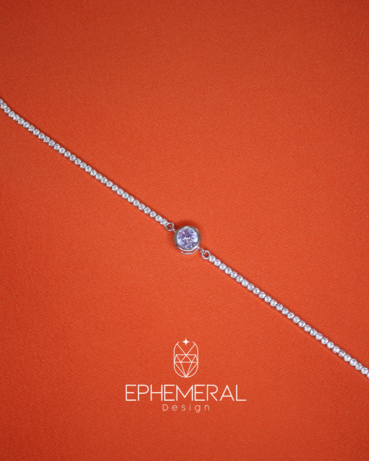 Pulsera con de zirconia morada