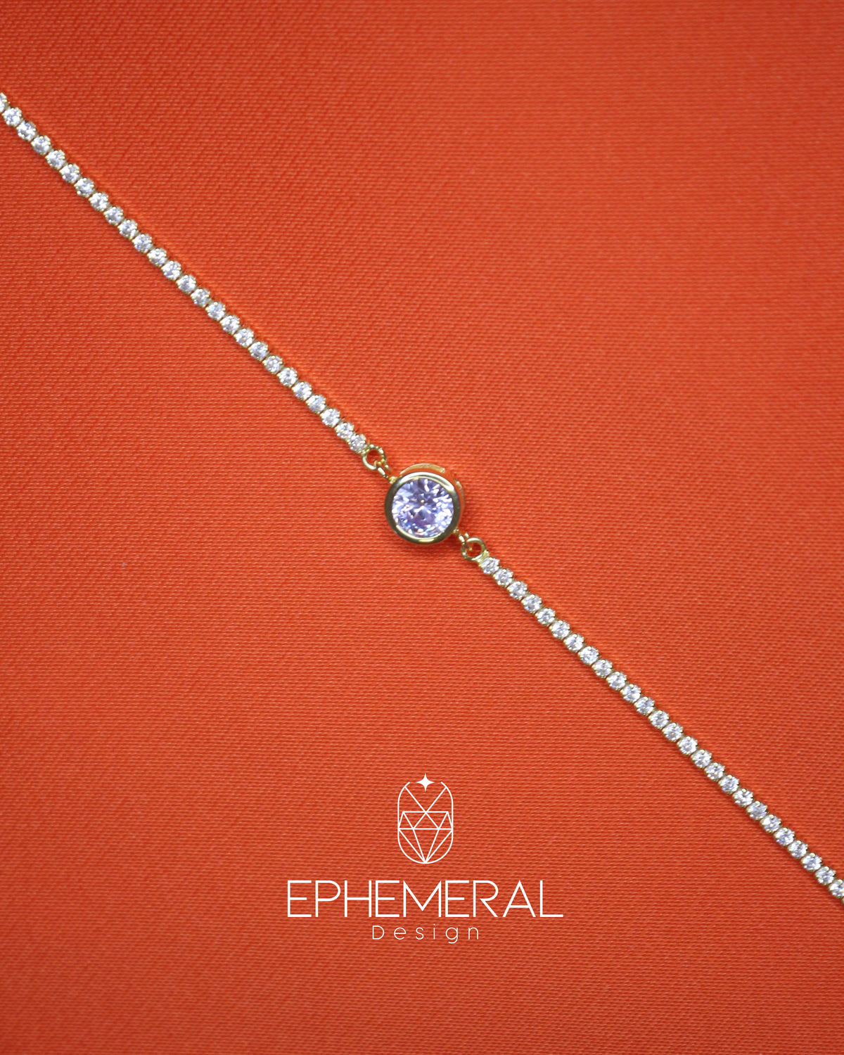 Pulsera con de zirconia morada