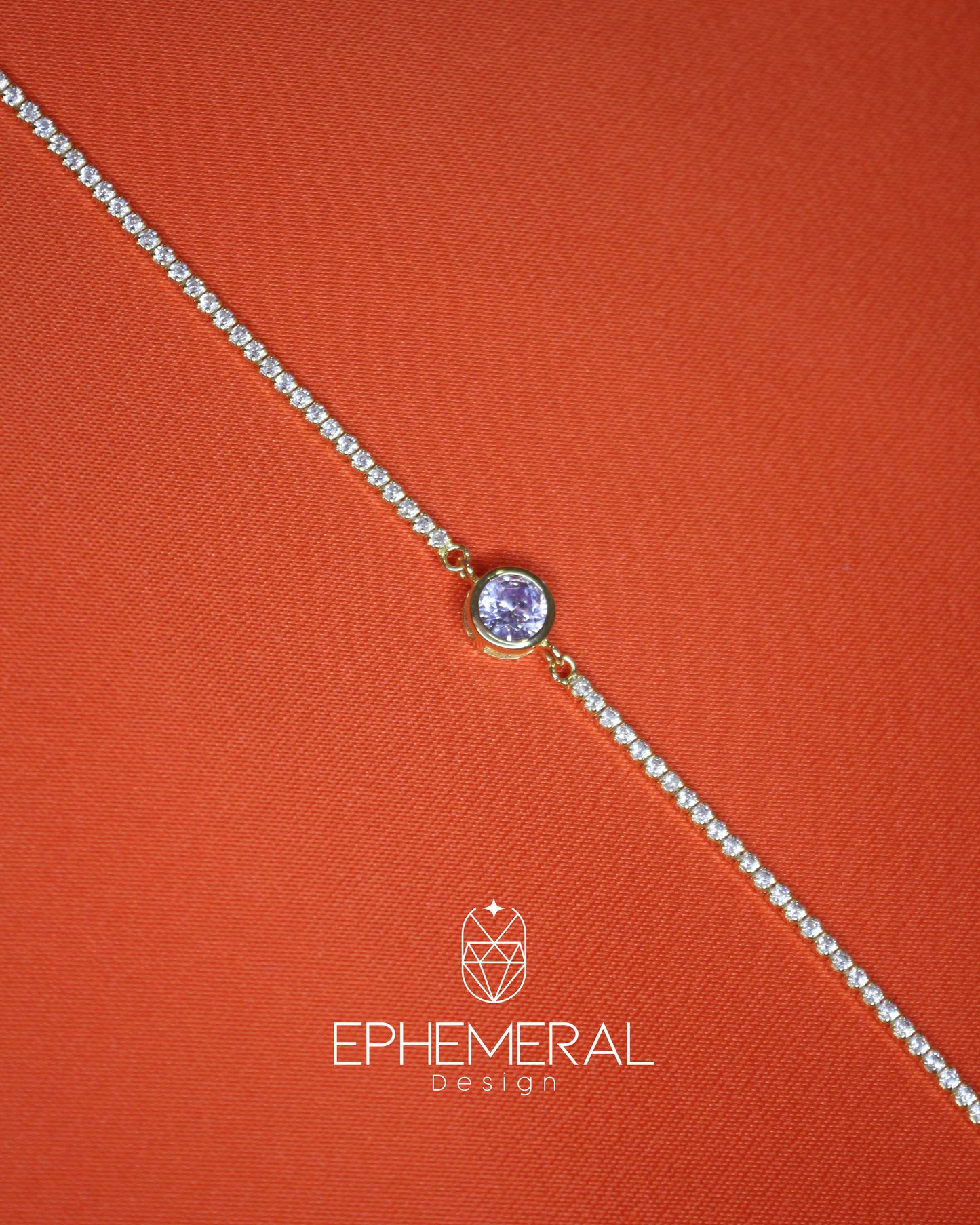 Pulsera con de zirconia morada