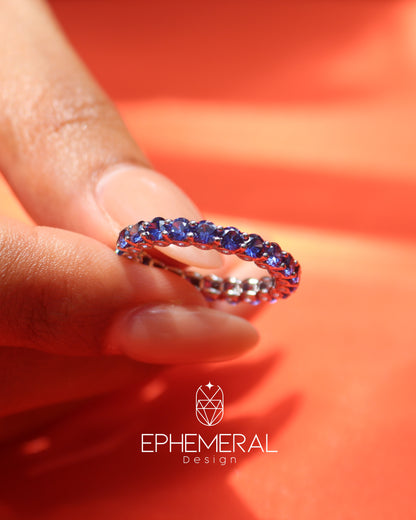 Anillo azul zafiro