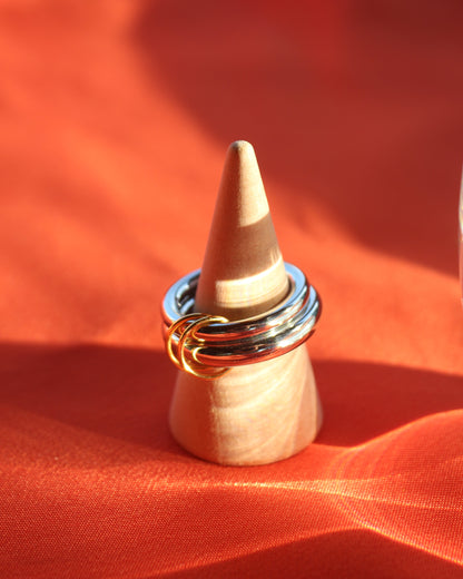 Cadena de anillos plateado