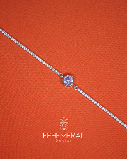 Pulsera con de zirconia morada