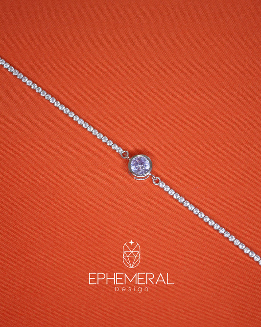 Pulsera con de zirconia morada