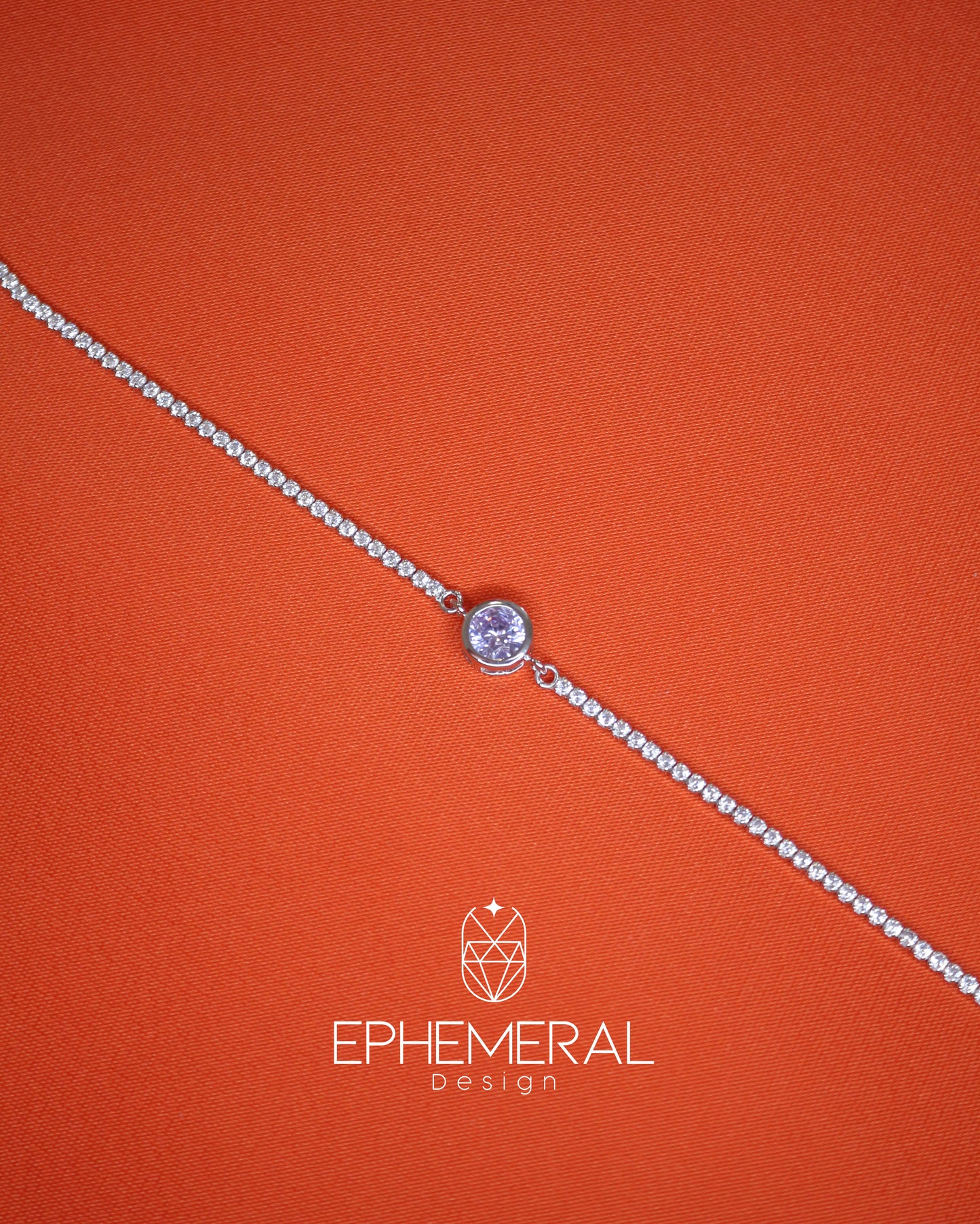Pulsera con de zirconia morada