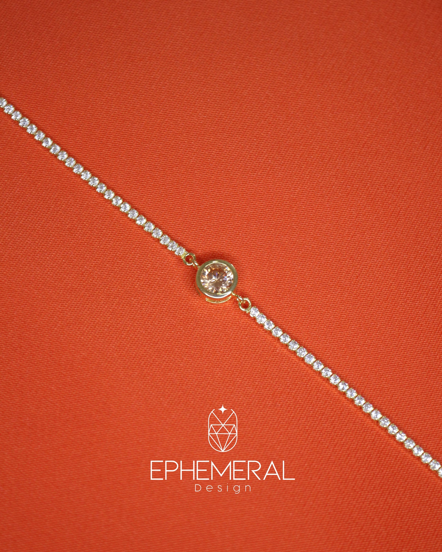 Pulsera con de zirconia champagne