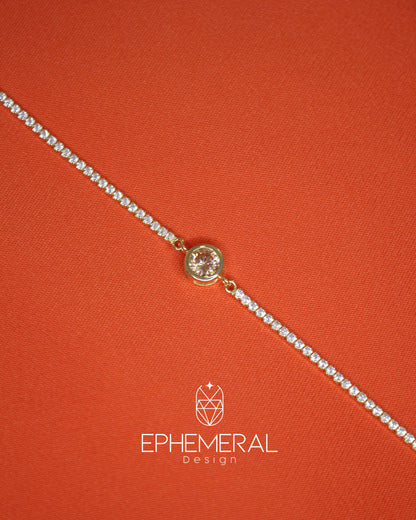 Pulsera con de zirconia champagne