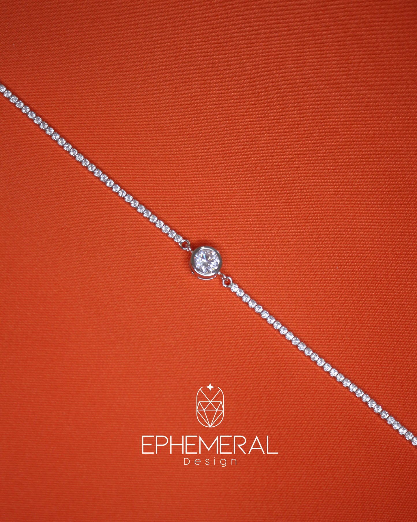 Pulsera con de zirconia blanca