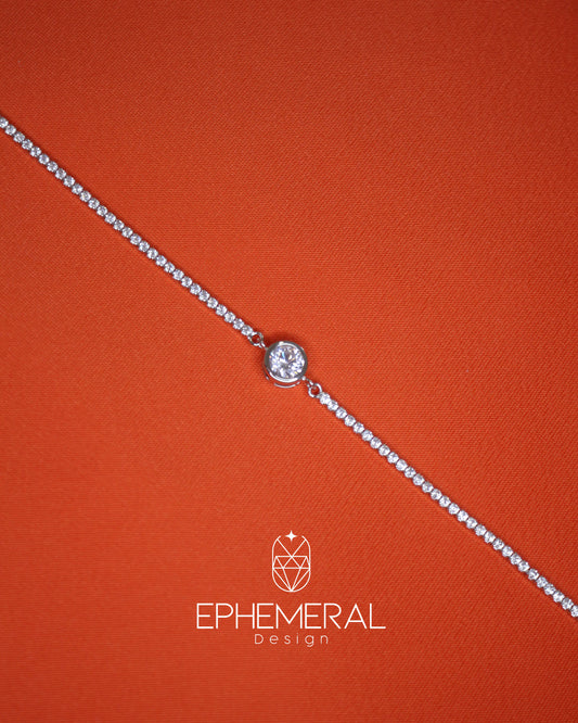 Pulsera con de zirconia blanca