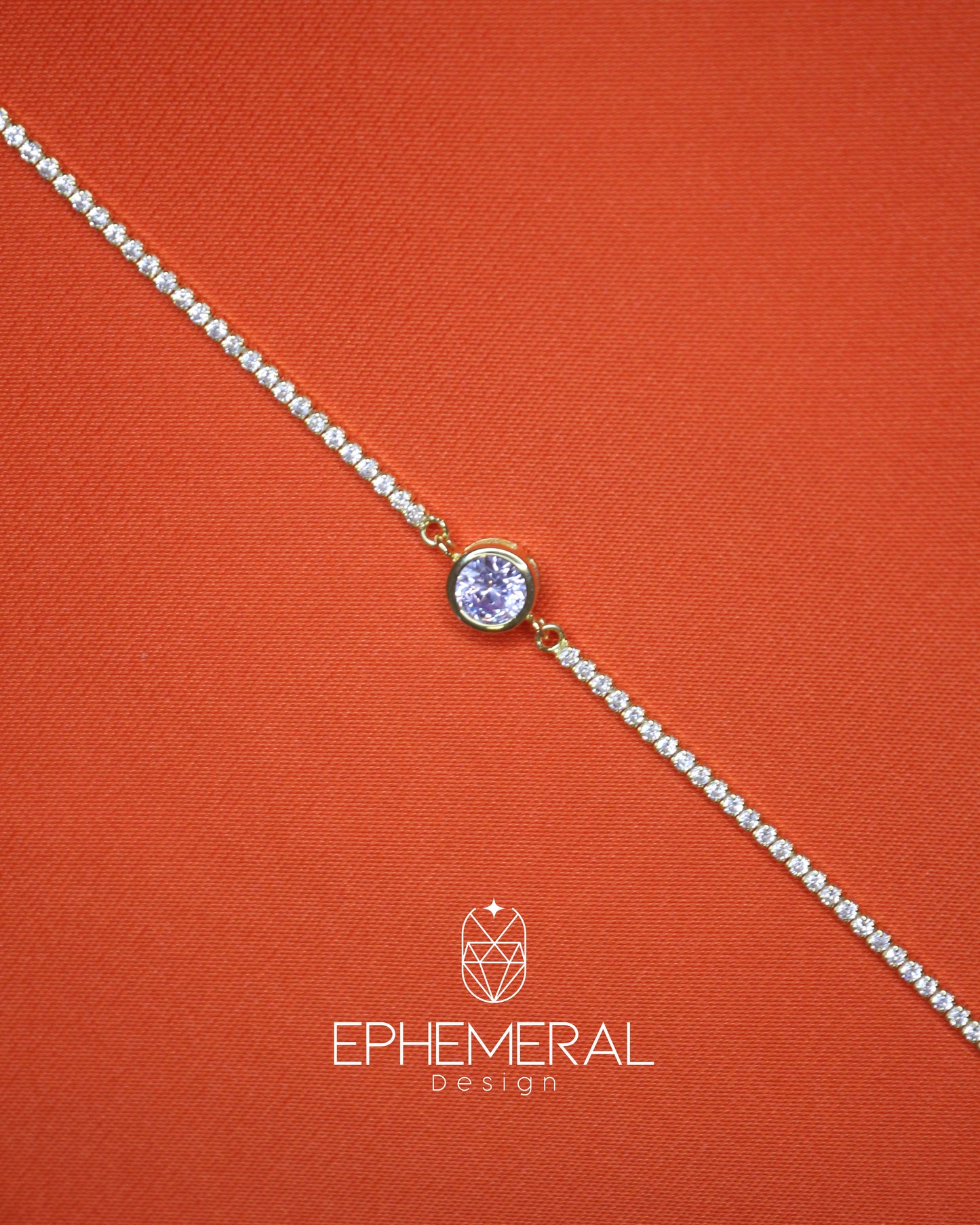 Pulsera con de zirconia morada