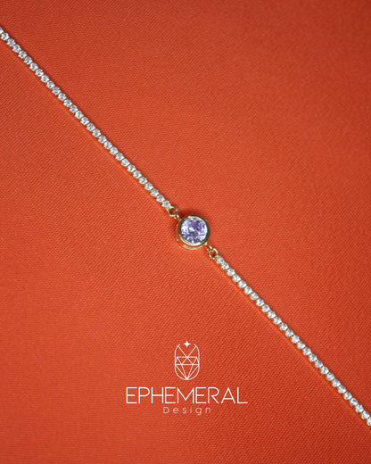 Pulsera con de zirconia morada