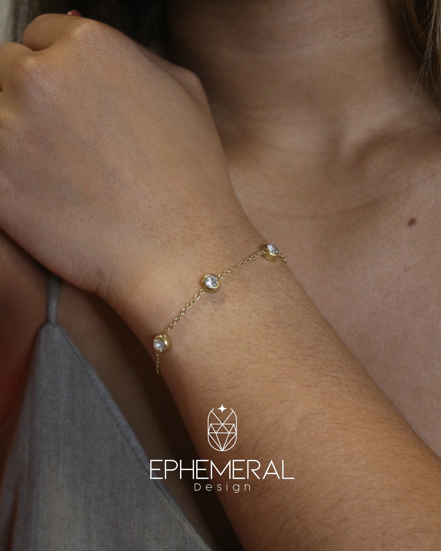 Pulsera de gemas redondas