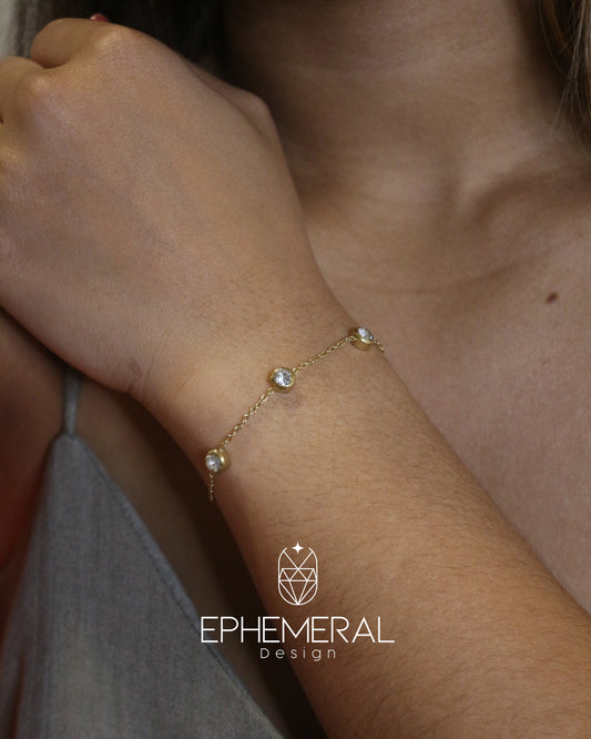 Pulsera de gemas redondas